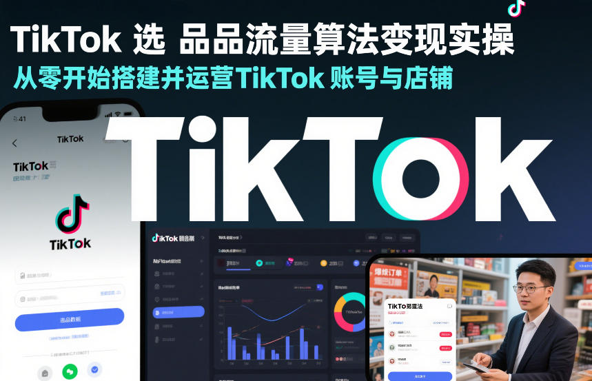 TikTok选品流量算法变现实操,从零开始搭建并运营TikTok账号与店铺-阳知网创资源库