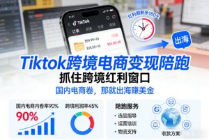 Tiktok跨境电商变现陪跑,抓住跨境红利窗口,国内电商卷,那就出海賺美金-阳知网创资源库