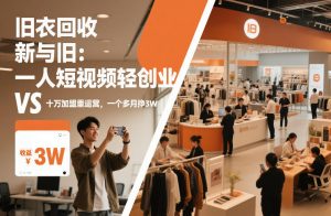 旧衣回收“新”与“旧”:一人短视频轻创业,VS十万加盟重运营,一个多月挣3W【揭秘】-阳知网创资源库