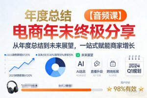 电商年未终极分享,从年度总结到未来展望,一站式赋能商家增长【音频课】-阳知网创资源库