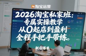 2026淘宝私家班:专属实操教学,从0起店到盈利,全程手把手带练-阳知网创资源库