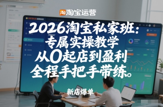 2026淘宝私家班:专属实操教学,从0起店到盈利,全程手把手带练-阳知网创资源库