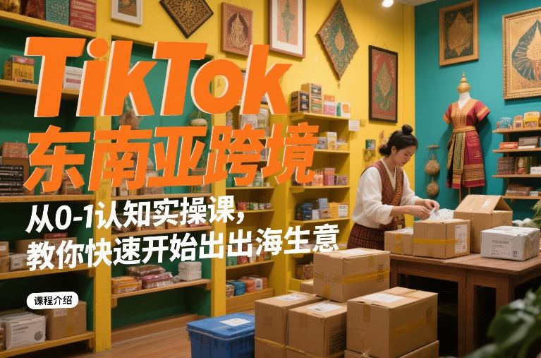 TikTok东南亚跨境从0-1认知实操课,教你快速开始出海生意-阳知网创资源库