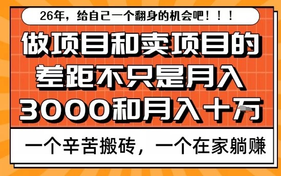 为什么卖项目能轻松月入10个W,而做项目却真正賺不到什么钱?原因竟然是这个!【揭秘】-阳知网创资源库
