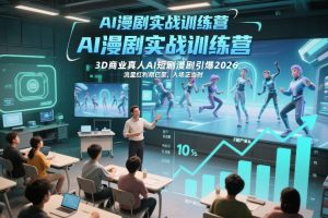 AI漫剧实战训练营,3D商业真人AI短剧漫剧引爆2026,流量红利期已至,入场正当时-阳知网创资源库