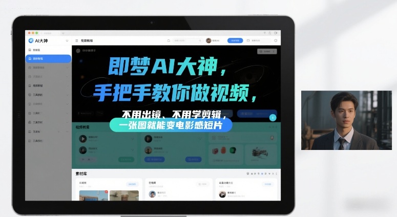 即梦AI大神手把手教你做视频,不用出镜、不用学剪辑,一张图就能变电影感短片-阳知网创资源库