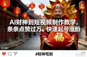 AI财神到短视频制作教学,条条点赞过万,快速起号涨粉-阳知网创资源库