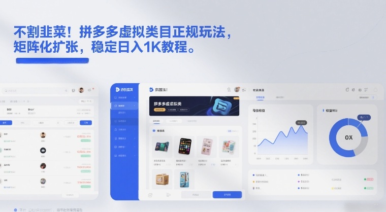 不割韭菜!拼多多虚拟类目正规玩法,矩阵化扩张,稳定日入1K教程【揭秘】-阳知网创资源库