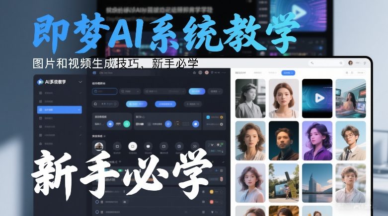 即梦AI系统教学,图片和视频生成技巧,新手必学-阳知网创资源库