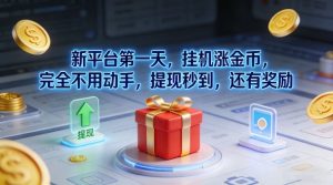 新平台第一天，挂G涨金币，完全不用动手，提现秒到，还有奖励【揭秘】-阳知网创资源库