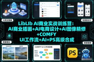 LibLIb AI商业实战训练营:AI商业插画+AI电商设计+AI图像精修+COMFY UI工作流+AI+PS高级合成-阳知网创资源库