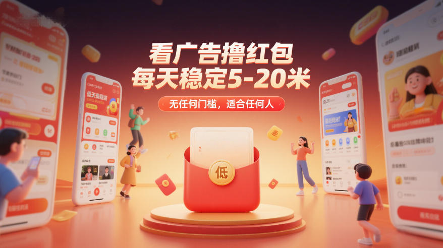 看广告撸红包，每天稳定5-20米，无任何门槛，适合任何人-阳知网创资源库