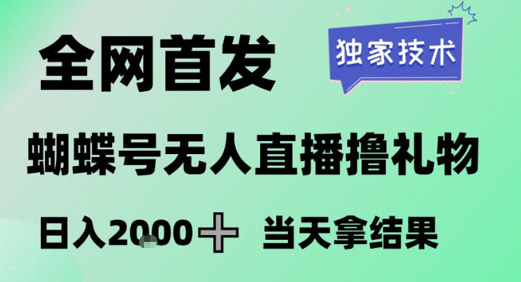 2026最新蝴蝶号无人直播掘金,独家技术,全网首发小白做了一个月收益3W,长期稳定可做【揭秘】-阳知网创资源库