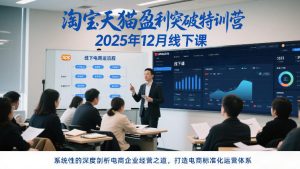淘宝天猫盈利突破特训营25年12月线下课,系统性的深度剖析电商企业经营之道,打造电商标准化运营体系-阳知网创资源库
