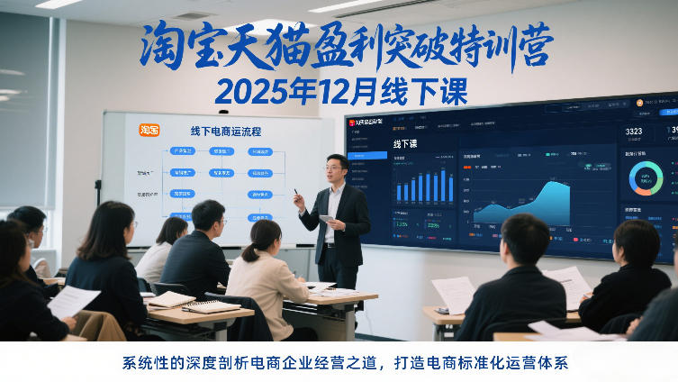 淘宝天猫盈利突破特训营25年12月线下课,系统性的深度剖析电商企业经营之道,打造电商标准化运营体系-阳知网创资源库