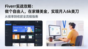 Fiverr实战攻略,做个自由人,在家賺美金,实现月入6k美刀-阳知网创资源库