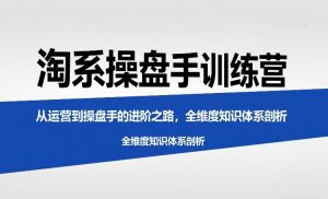 淘系操盘手训练营,从运营到操盘手的进阶之路,全维度知识体系剖析-阳知网创资源库