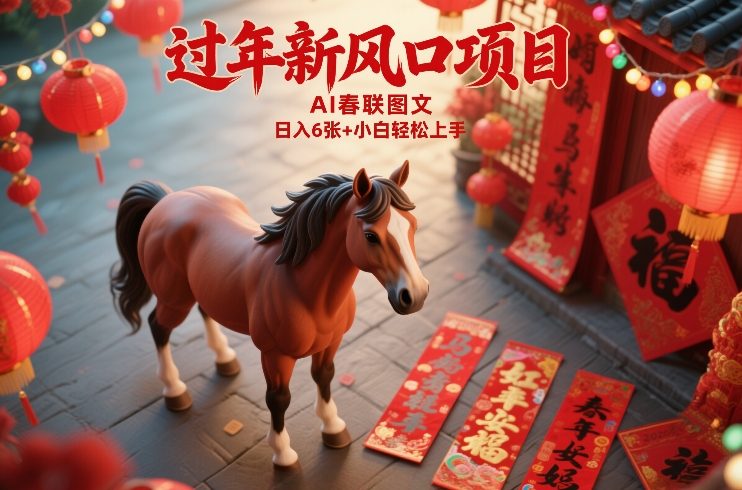 过年新风口项目,用ai春联图文,日入6张+小白轻松上手【揭秘】-阳知网创资源库