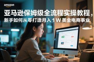 亚马逊保姆级全流程实操教程,新手如何从零打造月入1W美金电商事业-阳知网创资源库