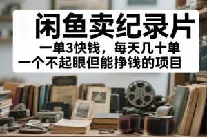 闲鱼卖纪录片,一单3快钱,每天几十单,一个不起眼但能挣钱的项目【揭秘】-阳知网创资源库