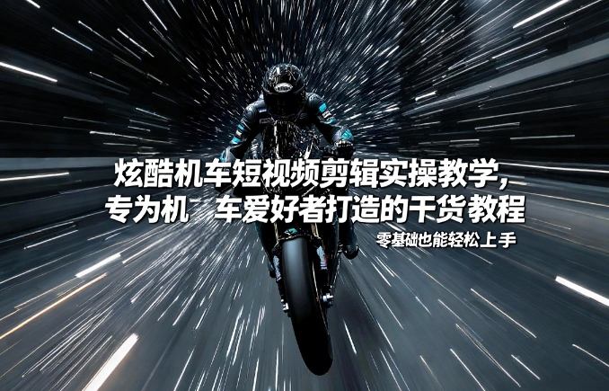 炫酷机车短视频剪辑实操教学,专为机车爱好者打造的干货教程,零基础也能轻松上手-阳知网创资源库